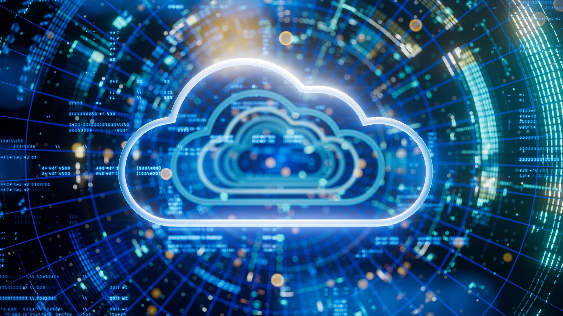 Cloud infrastructure diagram showing secure migration and scalable deployment.